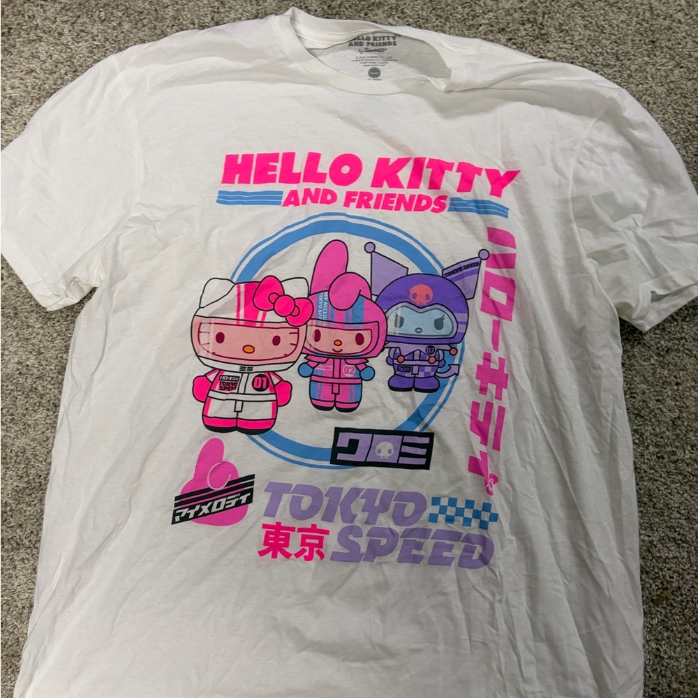 Hello Kitty and Friends Tokyo Speed Graphic Tee - White/Pink